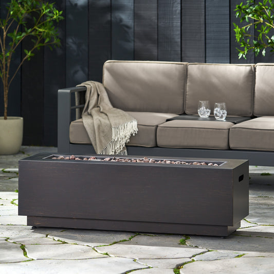 Modern Propane Fire Pit Table – Dark Grey (40")