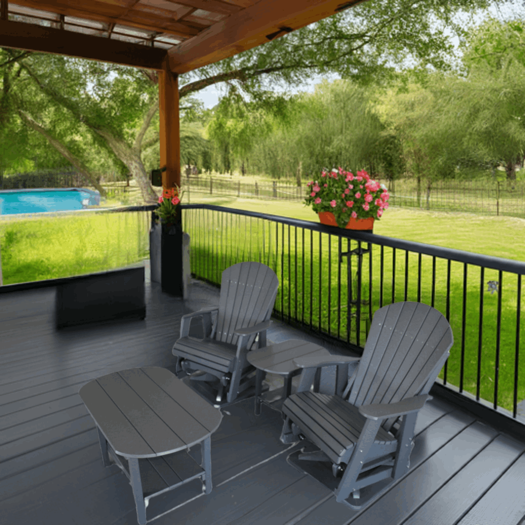 Adirondack Glider Chair & Table Set (4-Piece)