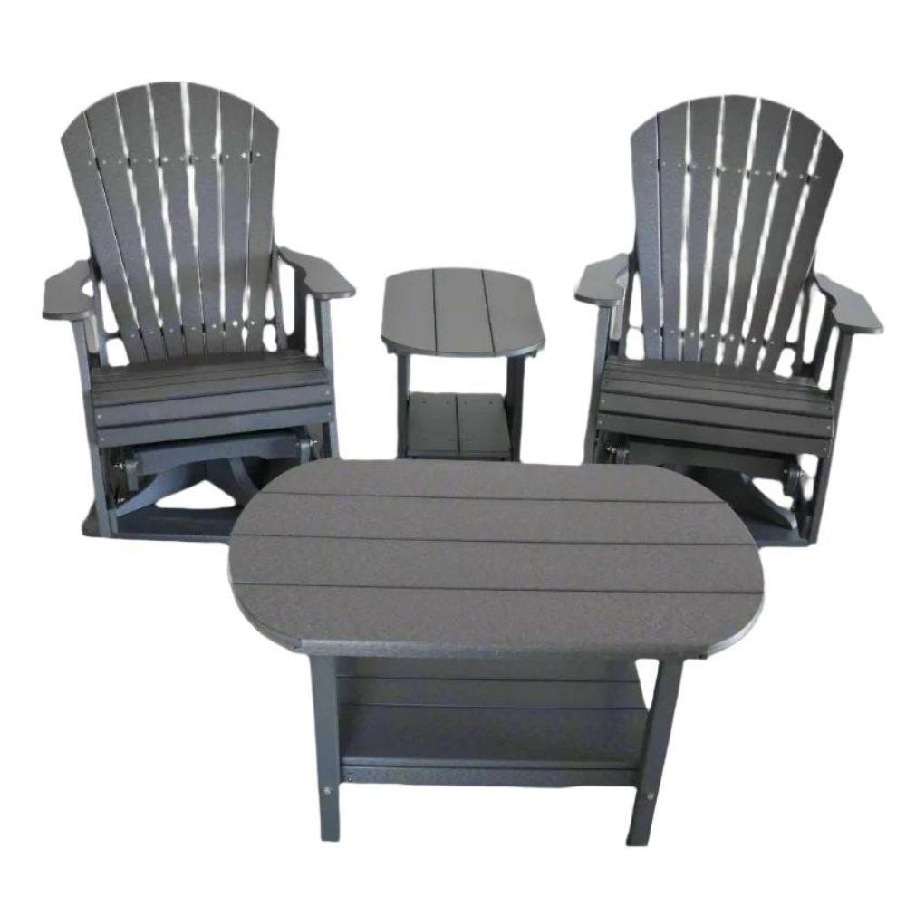 Adirondack Glider Chair & Table Set (4-Piece)