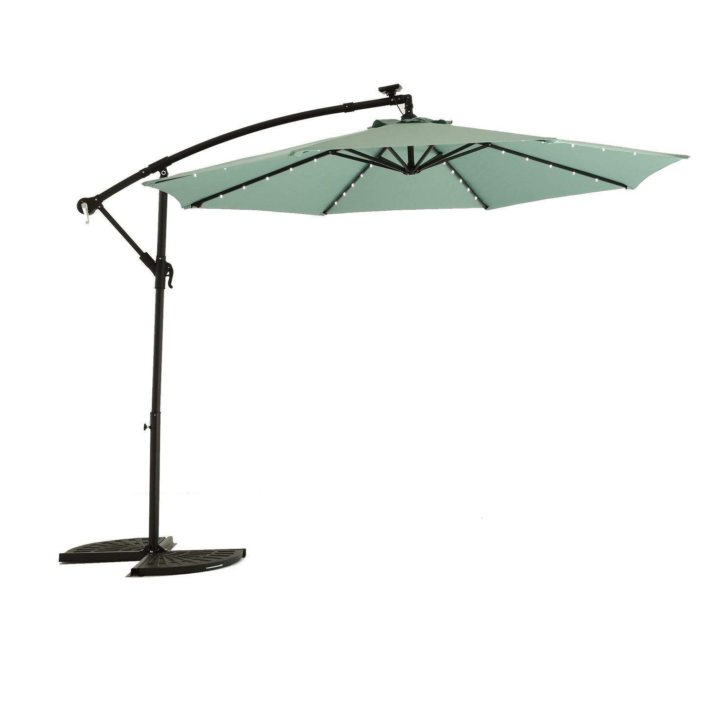 10ft Solar LED Cantilever Patio Umbrella – Light Green