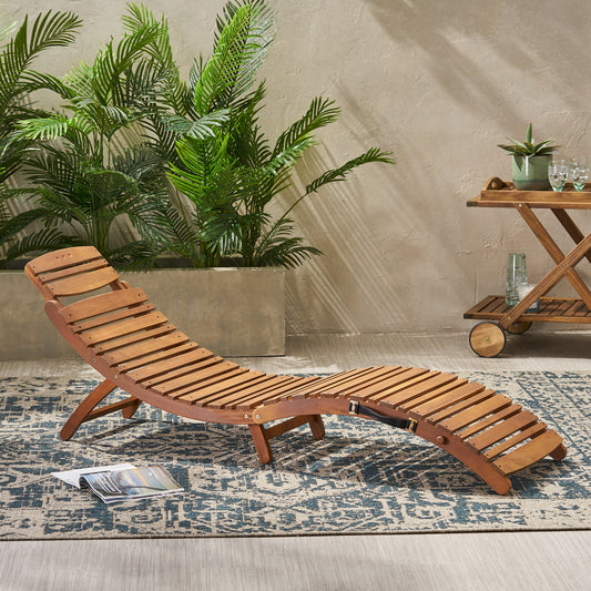 Lahaina Foldable Wood Chaise Lounge