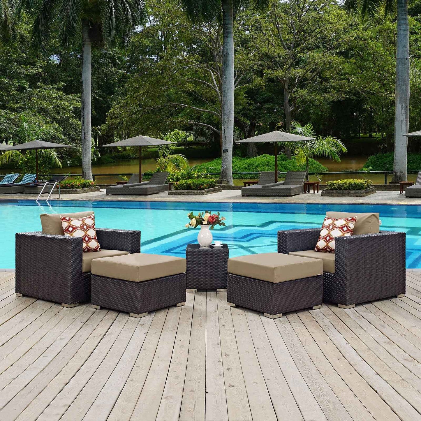 5-Piece Outdoor Sectional Set – Modern Patio Lounge
