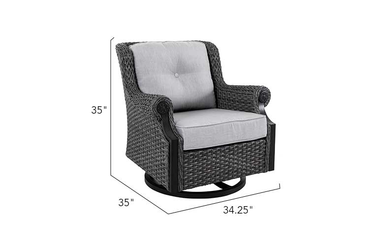 4-Piece Fire Pit Seating Set with Swivel Rocking Chairs