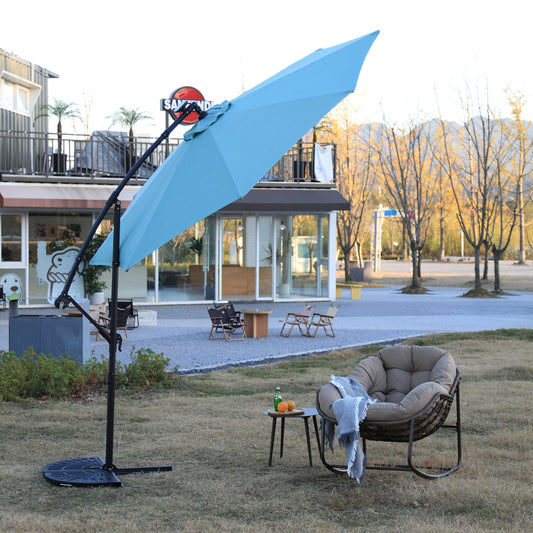 10ft Solar LED Cantilever Patio Umbrella – Light Green