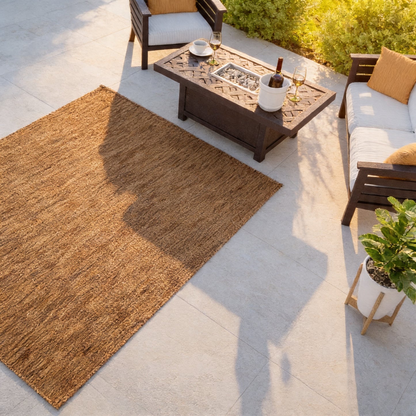 All-Weather Outdoor Rug – Earth Tone Textured Weave