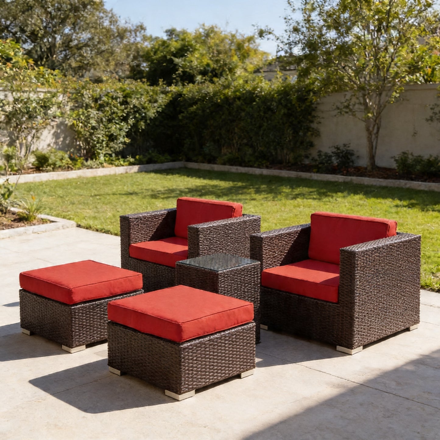 5-Piece Outdoor Sectional Set – Modern Patio Lounge