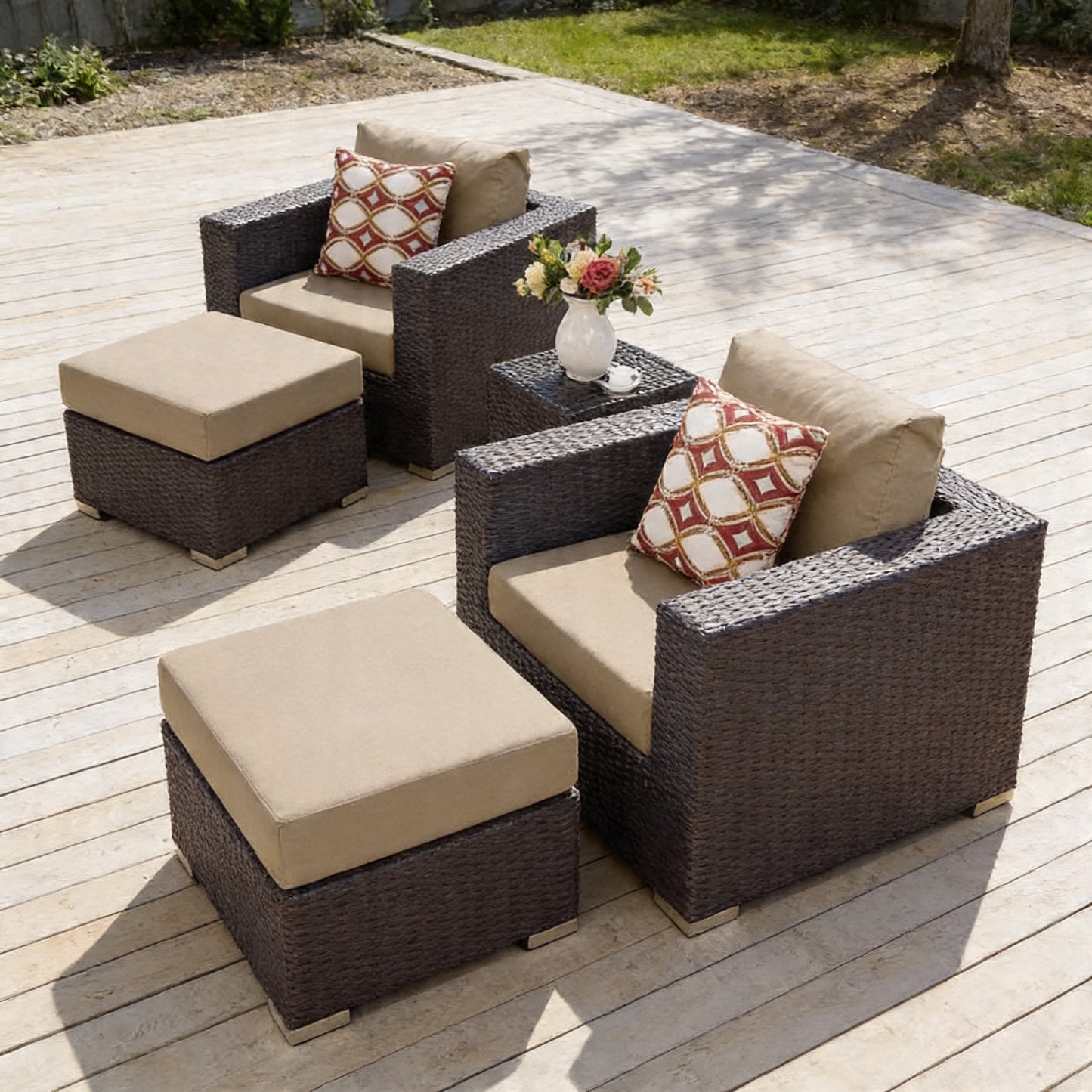 5-Piece Outdoor Sectional Set – Modern Patio Lounge