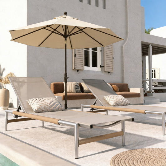 Aluminum Outdoor Chaise Lounge – Set of 2